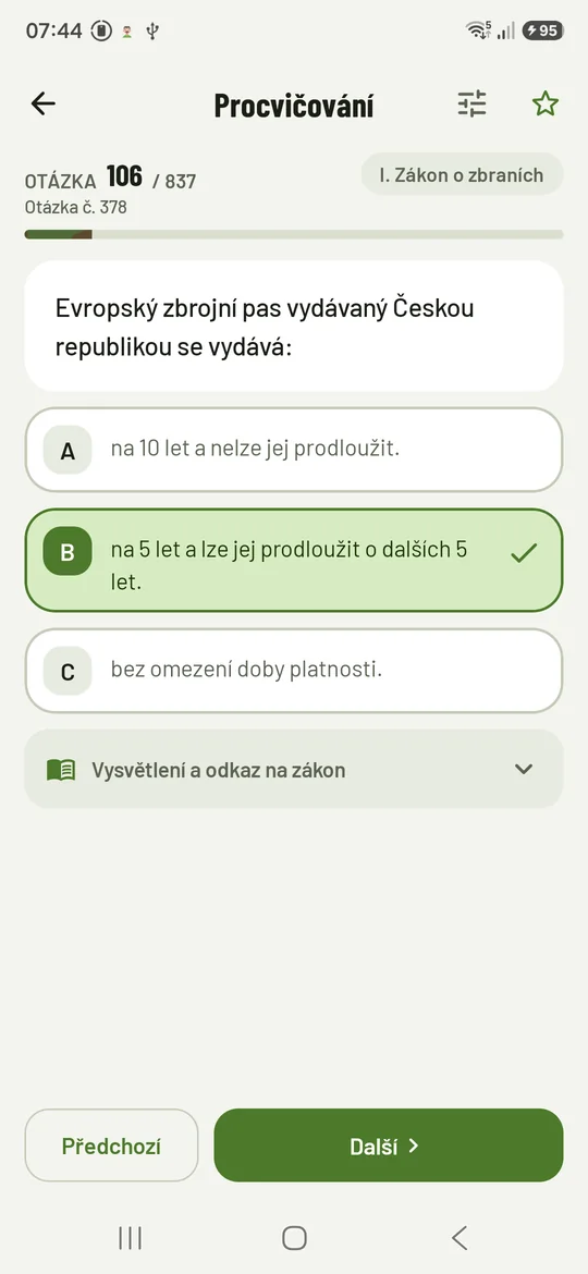 Procvičování s vyhodnocenou odpovědí